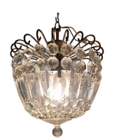 Vintage Kristallen Luchter Met Prismen Glas