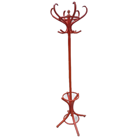 Vintage Oranje Thonet Staande Kapstok. 1