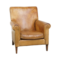 Stijlvolle Gepatineerde Vintage Schapenleren Fauteuil Met Een Comfortabele Zit