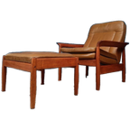 Vintage Fauteuil Met Voetenbank, Deens Design thumbnail 1