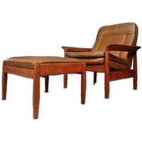 Vintage Fauteuil Met Voetenbank, Deens Design