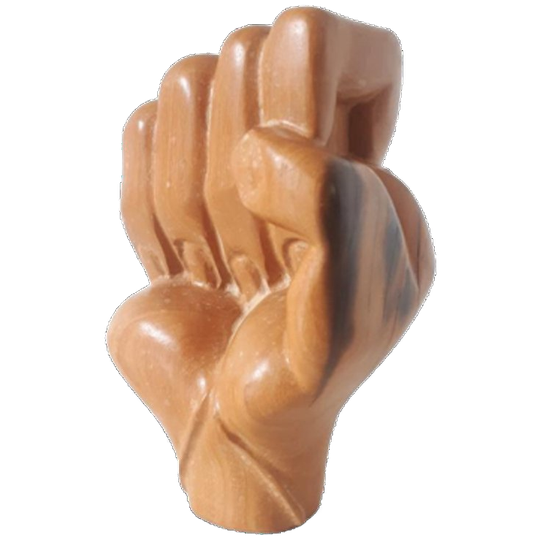 Reliving Vintage Houten Beeld Vuist Hand Beeldje Houtsnijwerk 1