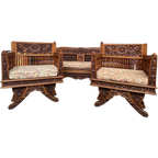 Handgesneden Twee Fauteuils. thumbnail 1