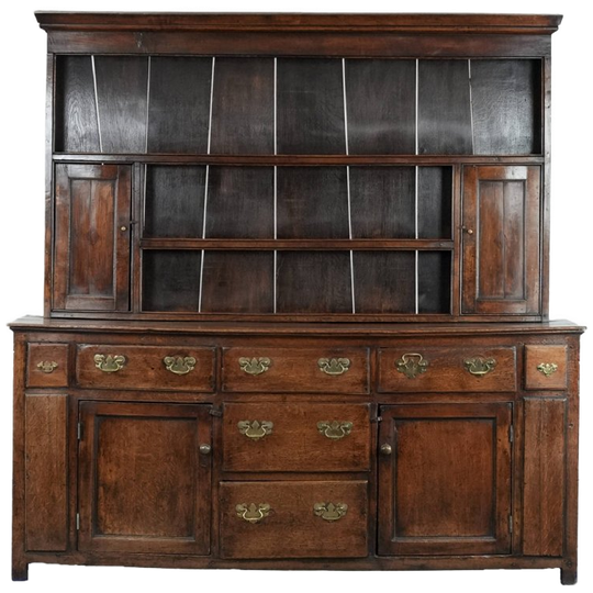 Waanzinnig Mooie En Grote Engelse Antieke Kast/ Keukenkast/ Dresser Van Eikenhout Uit De 18e Eeuw 1