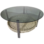 Space Age Salontafel Rond Rookglazen Blad thumbnail 1