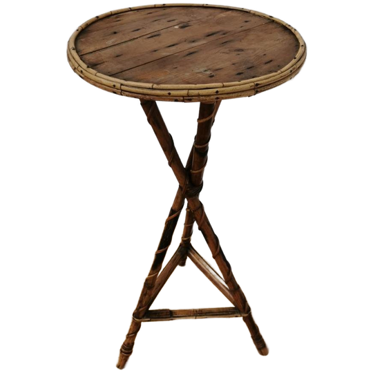 Vintage Mid Century Bamboe Bijzettafeltje Plantentafeltje Tafeltje 418 1