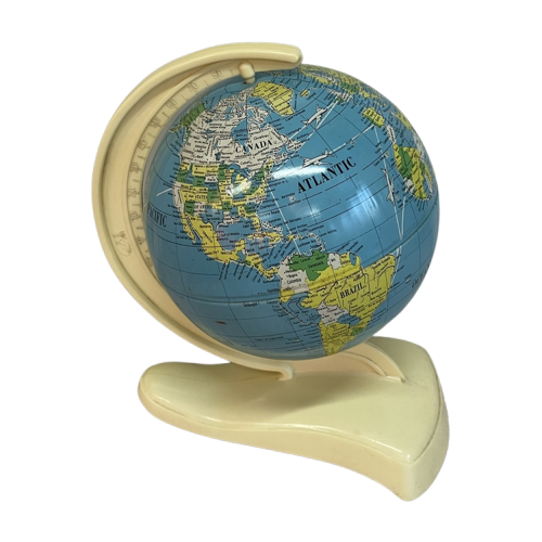 Vintage Kinder Mini Globe J`50 Blikken Wereldbol