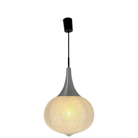 Vintage Iceglass Plafondlamp Van Doria Leuchten 1