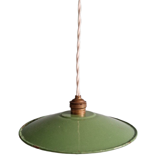 Industriële Hanglamp In Groen Geëmailleerd Plaatwerk 1