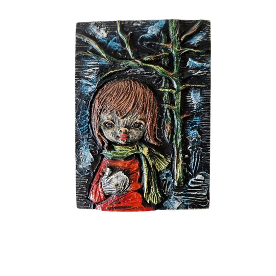 Vintage Wandtegel Resin Jaren 70 Tegeltje 1