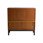 Mid-Century Barkast In Vintage Teak Met Messing Accenten thumbnail 1