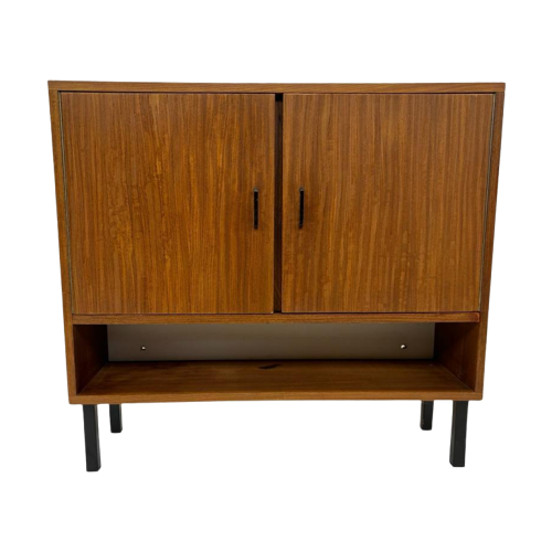 Vintage Kastje Compact Dressoir Jaren 60 Teak Fineer