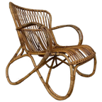Vintage Belse 8 Rotan Fauteuil. Design. Jaren ‘50. thumbnail 1
