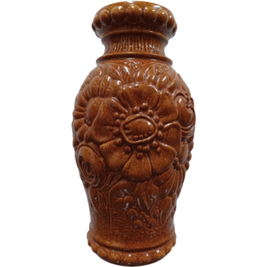 West Germany Vase With Sunflower Pattern 1