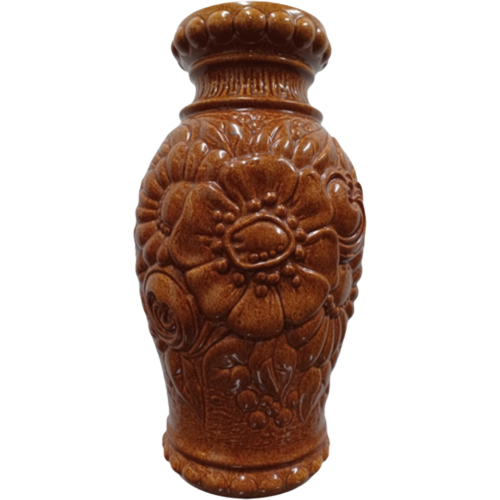 West Germany Vase With Sunflower Pattern