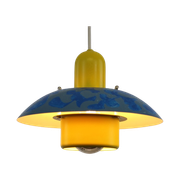 Unieke Blauwe En Gele Moderne Plafondlampen Van Formlight *** Model 52520 *** Denemarken 1970'S ***