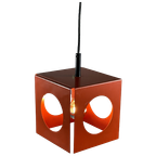 Space Age Design / Pop Art - Cube Shaped - Orange - Hanging Pedant thumbnail 1