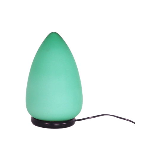 Murano Groenglazen Eivormige Tafellamp 1