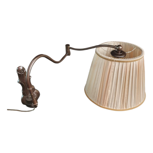 Vintage - Wandlamp - Muurlamp - Zwenkarm - Metaal En Stof