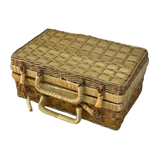 Rotan Mand Vintage Rieten Koffertje 1