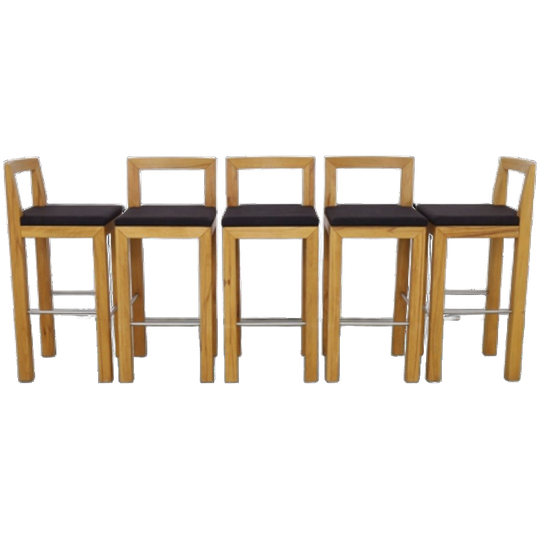 5x Barkruk Massief Hout Göhring 1