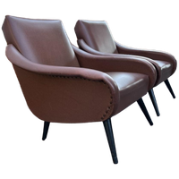 2x Vintage Lounge Fauteuils - Mid Century Modern Stijl