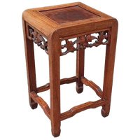 Oosterse Houten Bijzettafel Nachtkastje Plantentafel