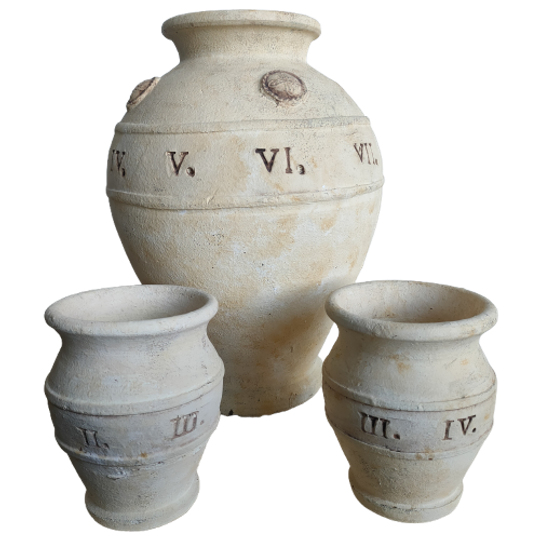 Set Aardewerk Bloempotten Romeinse Cijfers 1