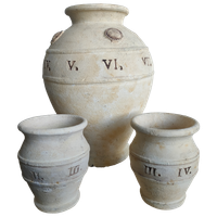 Set Aardewerk Bloempotten Romeinse Cijfers