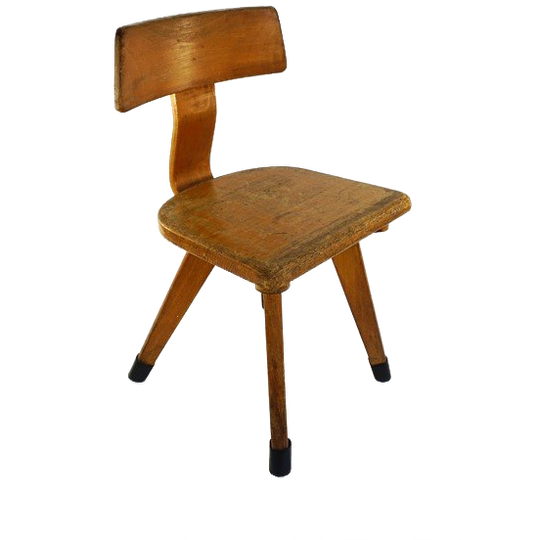 Vintage (school)stoeltje Hout 1