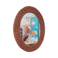 Decorative Oval Rattan Mirror