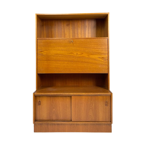 1960'S Teak Bookcase Cabinet