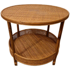 Vintage Bijzettafel Bamboe Tafeltje thumbnail 1