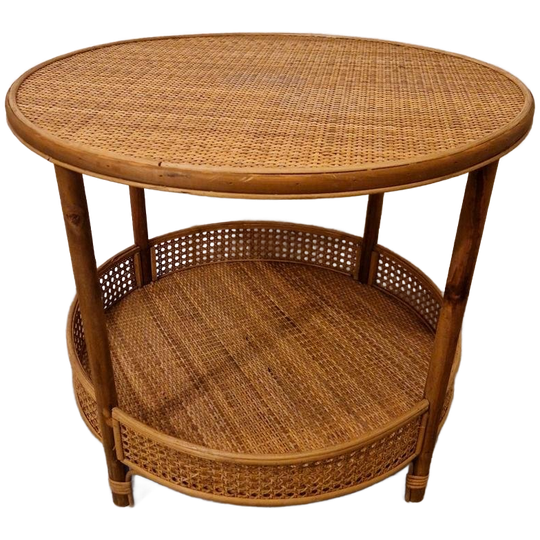 Vintage Bijzettafel Bamboe Tafeltje 1