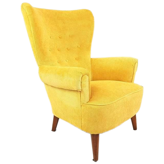 Vintage Artifort Theo Ruth Fauteuil Geel Nieuw Gestoffeerd 1