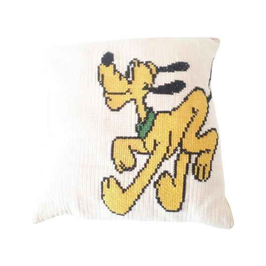 Vintage Kussen Geborduurd Pluto Disney 1