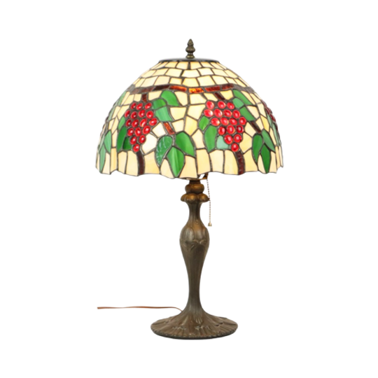 Art Deco Tiffany Stijl Tafellamp Met Organische Voet Jaren 70 1