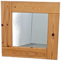 Vintage Pine Wood Spiegel Vierkant Scandinavisch ’70 Hout