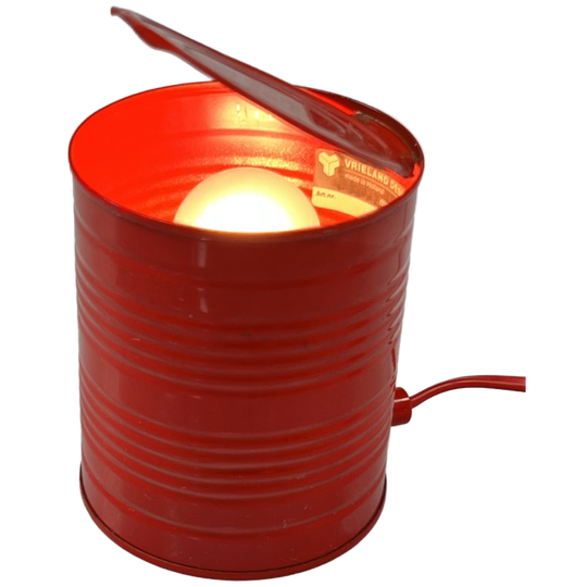 Vintage Rode Tin Can Lamp, Ad Van Berlo, Vrieland Design, 1980's 1