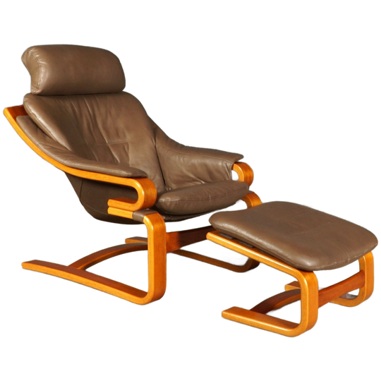 Deense “apollo” Fauteuil Met Hocker – Svend Skipper – Jaren 70 1