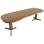Vintage Deense Grote Ovalen Uitschuifbare Eettafel Xxl thumbnail 1