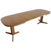 Vintage Deense Grote Ovalen Uitschuifbare Eettafel Xxl