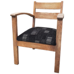 Houten Armstoel Met Stoffen Zitting thumbnail 1
