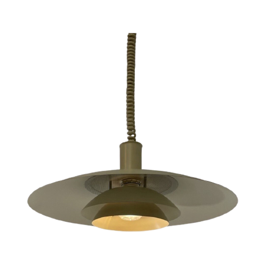 Lyfa - Ufo-shaped Lamp - Mid Century / Space Age - Including Rollycord And Ceiling Canopy 1