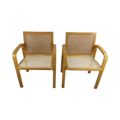 Beech Wood And Webbing Chair By Olivo Pietro Italy 1970S
