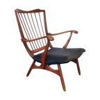 Mid Century Kersen Fauteuil, Waarschijnlijk De Ster thumbnail 1