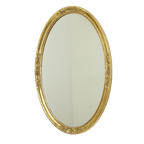 Hollywood Regency Gouden Spiegel Ovaal Deknudt Klassiek thumbnail 1