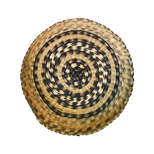 Rotan Zwarte Mand Of Schaal Zwart/beige Boho Stijl Yvonne Kwakkel 1