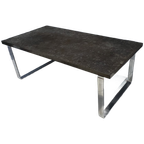 Slate Top And Chrome Coffee Table By Dr. Peter Daenert 1970S thumbnail 1