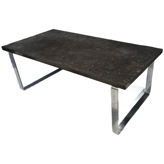 Slate Top And Chrome Coffee Table By Dr. Peter Daenert 1970s 1